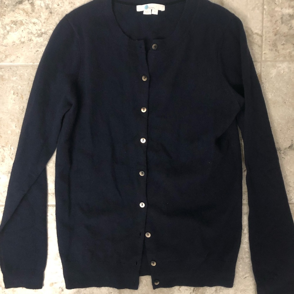 Boden womens S 100% cashmere navy button cardigan like new